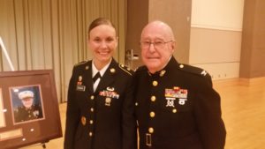 Ted Jenkins with ROTC Cadet Valerie Stearns.