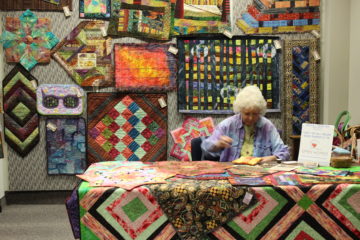 Wendy Jenkins at work on a quilt.