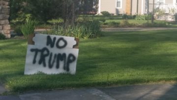 Sign opposing Trump in Pemberville yard.