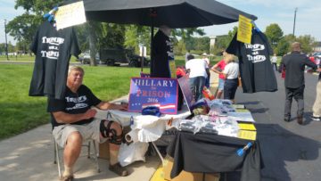 "Hillary for Prison" items sold outside rally