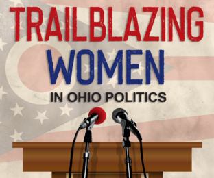 Trailblazing Women in Ohio Politics and podium with two microphones