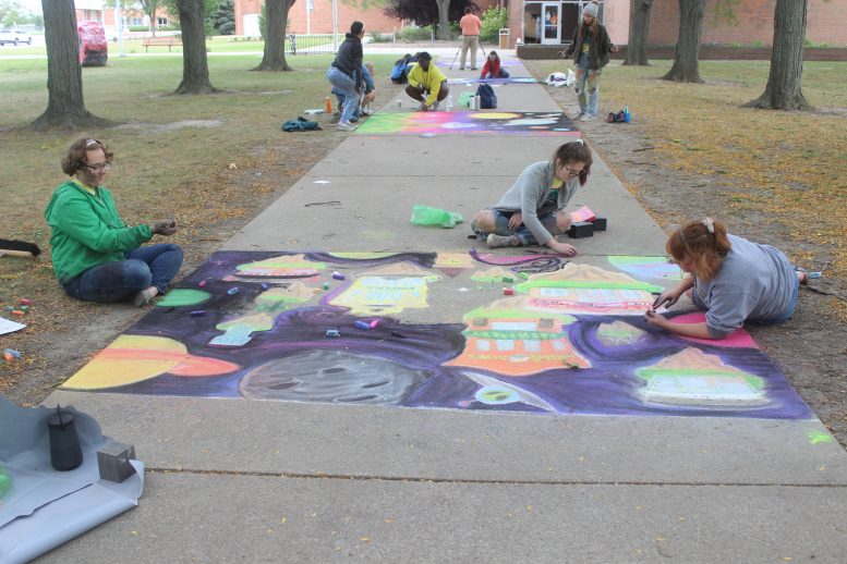 Art fest’s Chalk Walk competition goes on despite rainout – BG ...