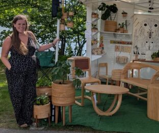 Ellen Fure Smith at a festival display.