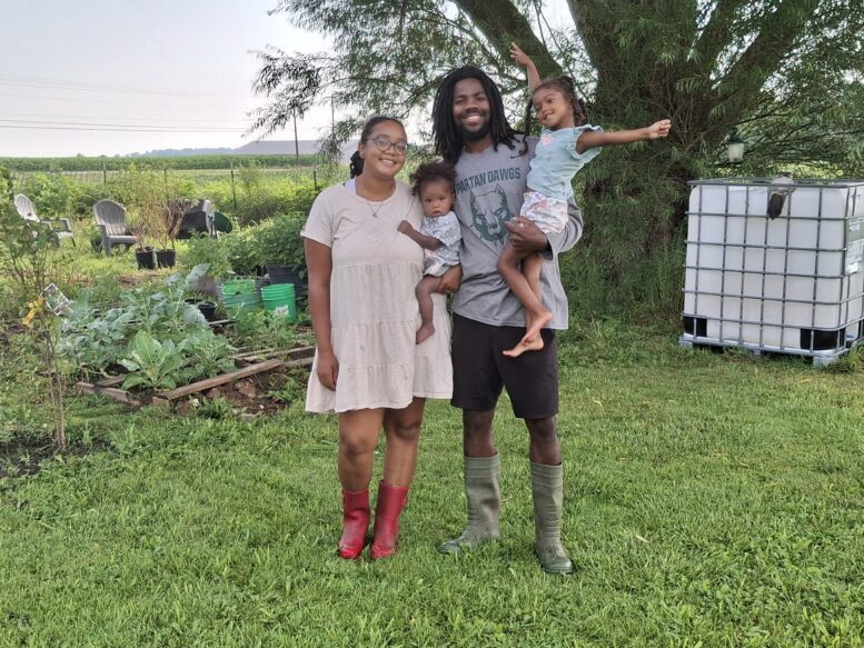 They Meyers family at the Garden of Treatz farm.