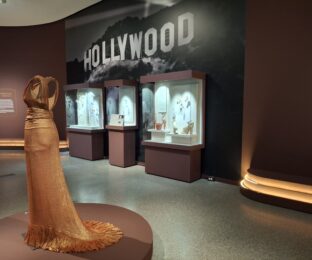Dress and jewelry worn by movie starts from the 1940s.