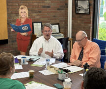 Michael Penrod, WCDPL director and Ken Frisch, board of trustees president at board meeting May 19, 2026
