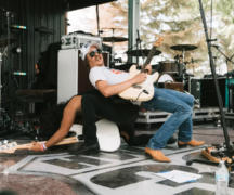 Silverada singer/guitarist Mike Harmeier and bassist Omar Oyoque performing